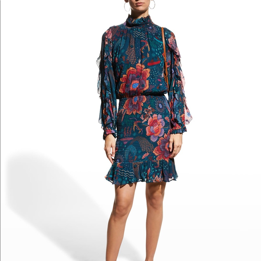 Teal River Creatures Mini Dress Size XS